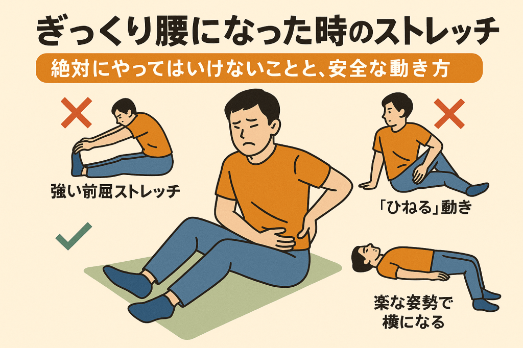 【保存版】ぎっくり腰になった時のストレッチ｜絶対にやってはいけないことと、安全な動き方